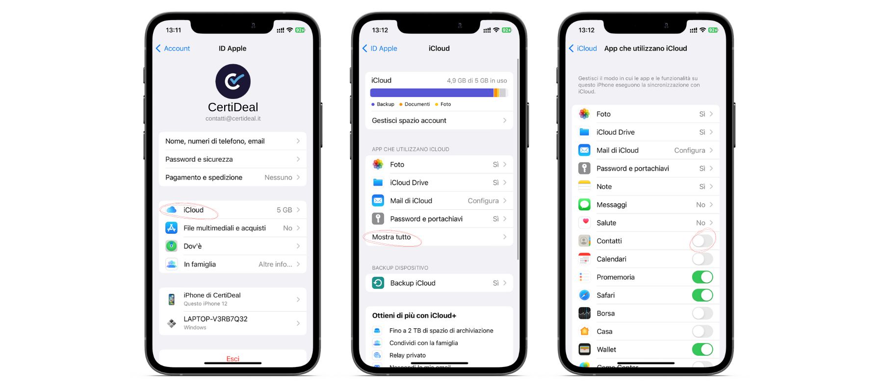 Trasferire i contatti da Android a iPhone tramite file VCF su iCloud